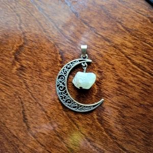 Moon and adventurine necklace pendent